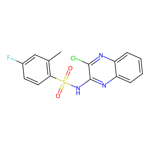 N-(3-chloroquinoxalin-2-yl)-4-fluoro-2-methylbenzenesulfonamide structure