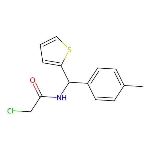 2-chloro-N-[(4-methylphenyl)(thiophen-2-yl)methyl]acetamide structure