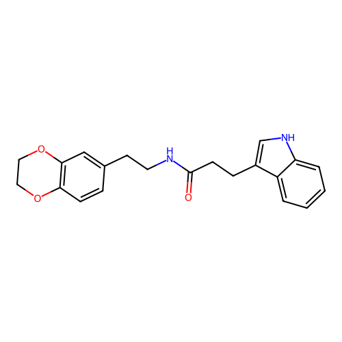 N-[2-(2,3-dihydro-1,4-benzodioxin-6-yl)ethyl]-3-(1H-indol-3-yl)propanamide structure
