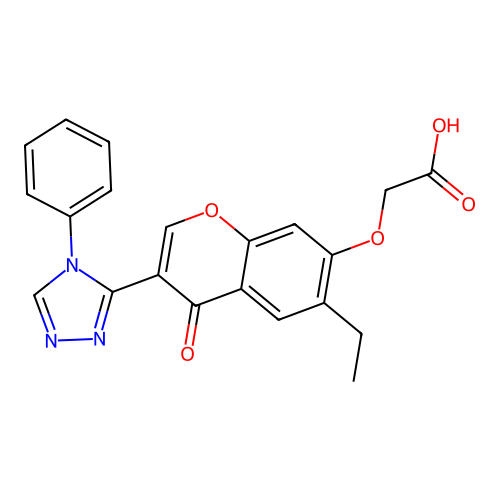 2-[6-ethyl-4-oxo-3-(4-phenyl-1,2,4-triazol-3-yl)chromen-7-yl]oxyacetic Acid structure