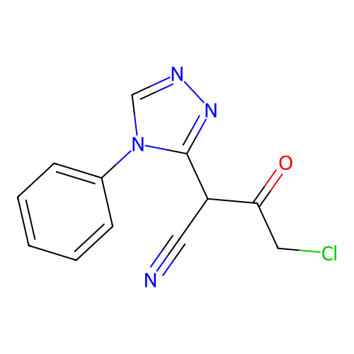 4-Chloro-3-oxo-2-(4-phenyl-1,2,4-triazol-3-yl)butanenitrile structure