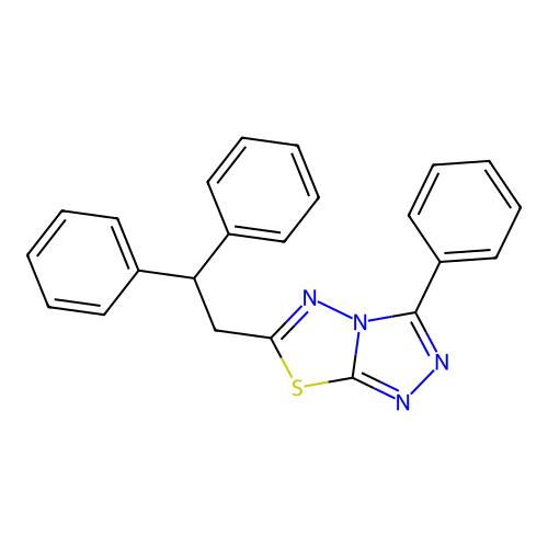 6-(2,2-Diphenylethyl)-3-phenyl-[1,2,4]triazolo[3,4-b][1,3,4]thiadiazole structure