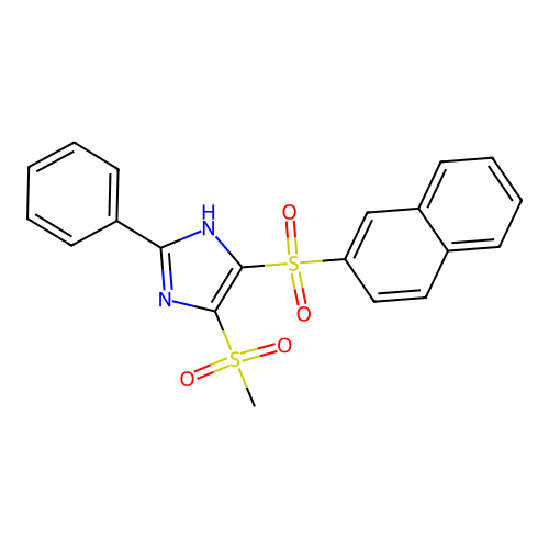 5-methanesulfonyl-4-(naphthalene-2-sulfonyl)-2-phenyl-1H-imidazole structure