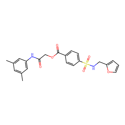 2-[(3,5-Dimethylphenyl)amino]-2-oxoethyl 4-[[(2-furanylmethyl)amino]sulfonyl]benzoate structure