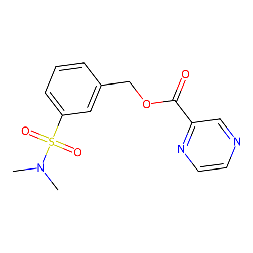 [3-(Dimethylsulfamoyl)phenyl]methyl pyrazine-2-carboxylate structure