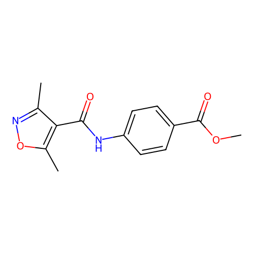 Methyl 4-{[(3,5-dimethyl-1,2-oxazol-4-yl)carbonyl]amino}benzoate structure