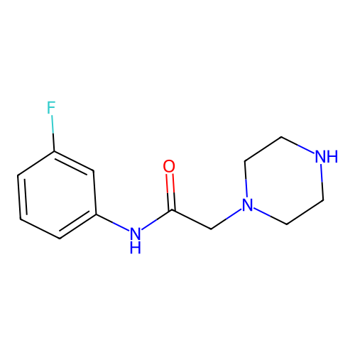 N-(3-fluorophenyl)-2-(piperazin-1-yl)acetamide structure