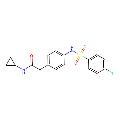 N-cyclopropyl-2-[4-(4-fluorobenzenesulfonamido)phenyl]acetamide structure