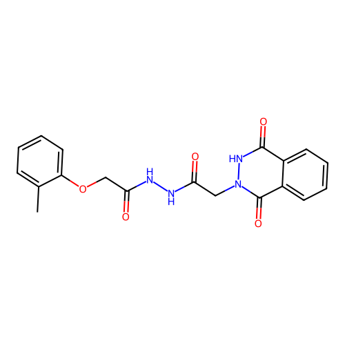 2-(1,4-dioxo-3H-phthalazin-2-yl)-N'-[2-(2-methylphenoxy)acetyl]acetohydrazide structure