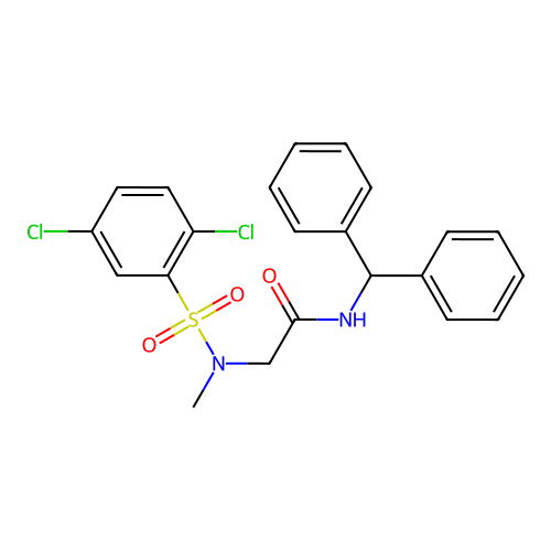N-Benzhydryl-2-((2,5-dichloro-N-methylphenyl)sulfonamido)acetamide structure
