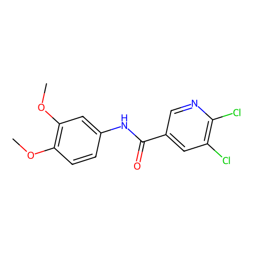 5,6-dichloro-N-(3,4-dimethoxyphenyl)pyridine-3-carboxamide structure