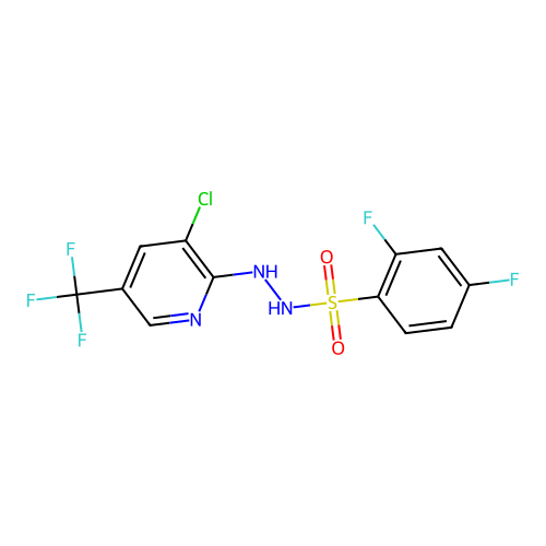 N'-[3-chloro-5-(trifluoromethyl)pyridin-2-yl]-2,4-difluorobenzenesulfonohydrazide structure