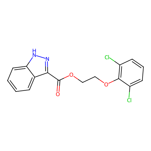 2-(2,6-dichlorophenoxy)ethyl 1H-indazole-3-carboxylate structure
