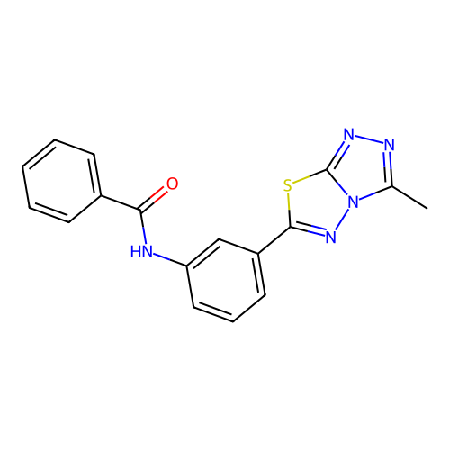 N-[3-(3-methyl[1,2,4]triazolo[3,4-b][1,3,4]thiadiazol-6-yl)phenyl]benzamide structure