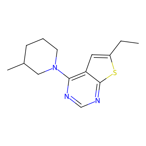 6-Ethyl-4-(3-methylpiperidin-1-yl)thieno[2,3-d]pyrimidine structure