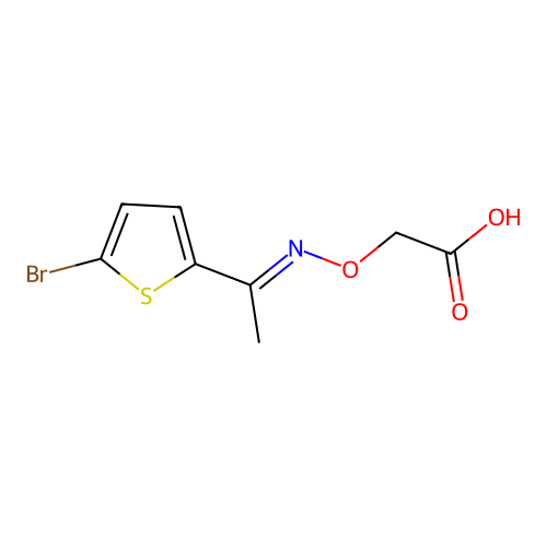 2-[1-(5-bromothiophen-2-yl)ethylideneamino]oxyacetic Acid structure