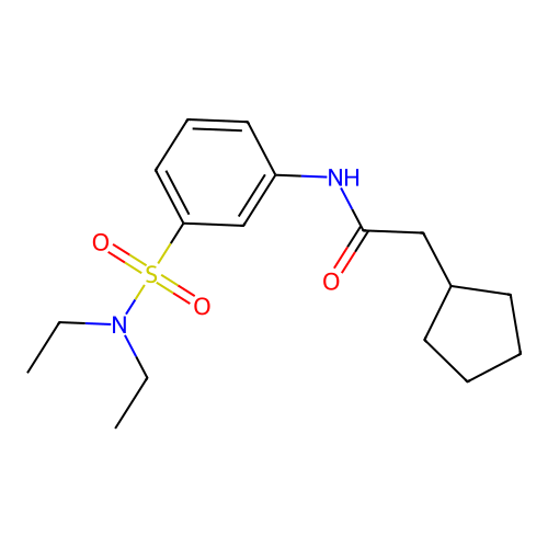 2-cyclopentyl-N-[3-(diethylsulfamoyl)phenyl]acetamide structure
