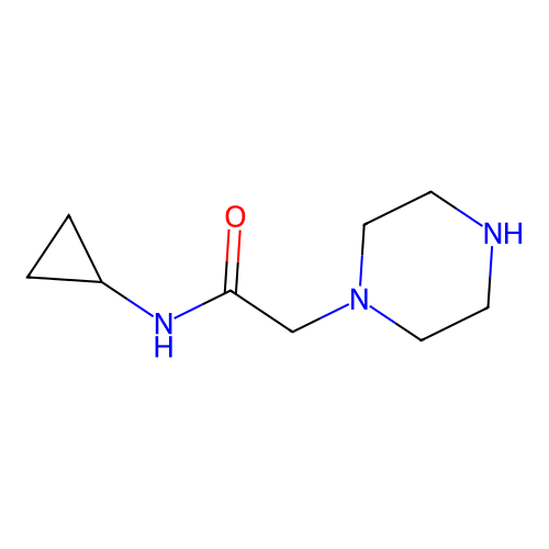 N-cyclopropyl-2-(piperazin-1-yl)acetamide structure
