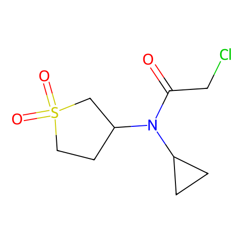 2-chloro-N-cyclopropyl-N-(1,1-dioxo-1lambda6-thiolan-3-yl)acetamide structure