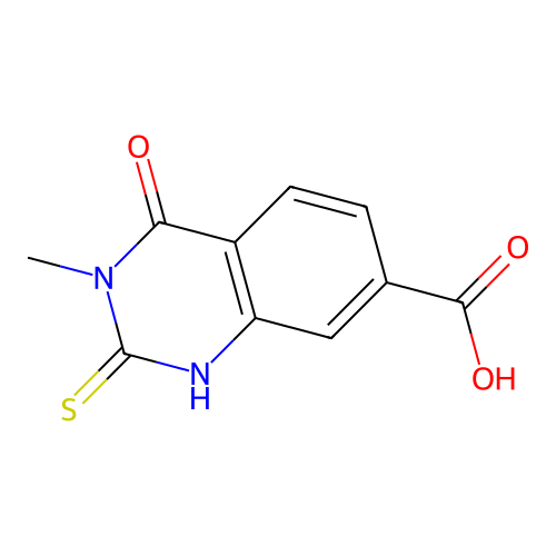 3-Methyl-4-oxo-2-thioxo-1,2,3,4-tetrahydroquinazoline-7-carboxylic acid structure