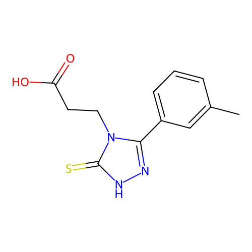 3-[3-(3-methylphenyl)-5-sulfanyl-4H-1,2,4-triazol-4-yl]propanoic acid structure