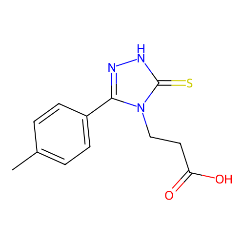 3-[3-(4-methylphenyl)-5-sulfanyl-4H-1,2,4-triazol-4-yl]propanoic acid structure