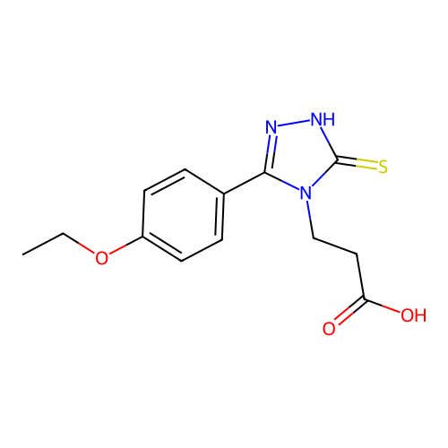 3-[3-(4-ethoxyphenyl)-5-sulfanyl-4H-1,2,4-triazol-4-yl]propanoic acid structure