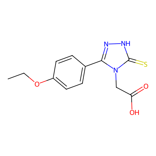 2-[3-(4-ethoxyphenyl)-5-sulfanyl-4H-1,2,4-triazol-4-yl]acetic acid structure