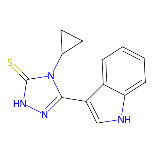 4-cyclopropyl-5-(1H-indol-3-yl)-4H-1,2,4-triazole-3-thiol structure