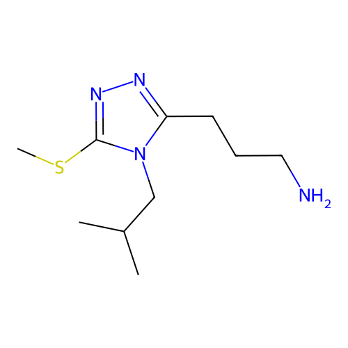 3-[4-(2-methylpropyl)-5-(methylsulfanyl)-4H-1,2,4-triazol-3-yl]propan-1-amine structure