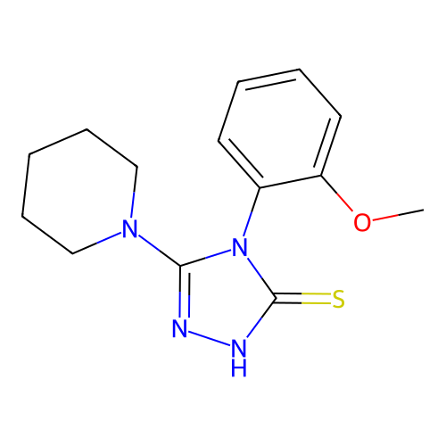 4-(2-methoxyphenyl)-5-(piperidin-1-yl)-4H-1,2,4-triazole-3-thiol structure