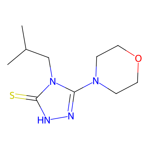 4-isobutyl-5-morpholin-4-yl-4H-1,2,4-triazole-3-thiol structure