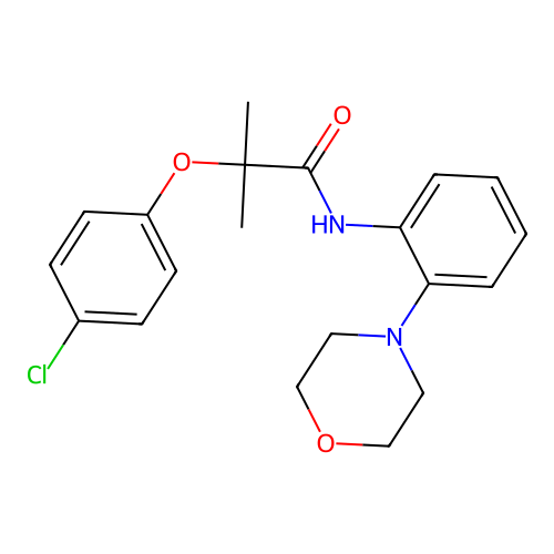 2-(4-chlorophenoxy)-2-methyl-N-(2-morpholin-4-ylphenyl)propanamide structure