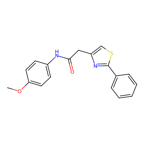 N-(4-methoxyphenyl)-2-(2-phenyl-1,3-thiazol-4-yl)acetamide structure