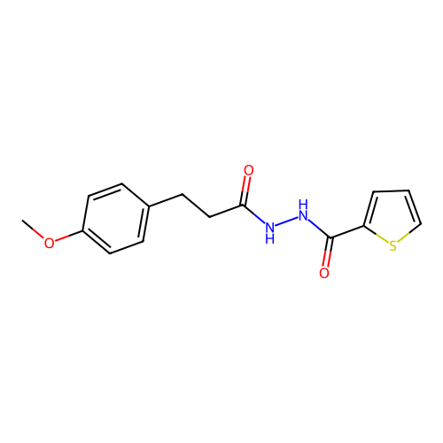 N'-[3-(4-methoxyphenyl)propanoyl]thiophene-2-carbohydrazide structure