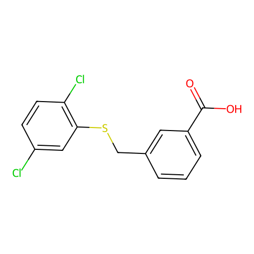 3-{[(2,5-Dichlorophenyl)thio]methyl}benzoic acid structure