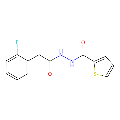 N'-[2-(2-fluorophenyl)acetyl]thiophene-2-carbohydrazide structure