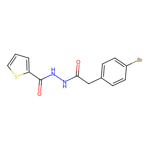 N'-[2-(4-bromophenyl)acetyl]thiophene-2-carbohydrazide structure