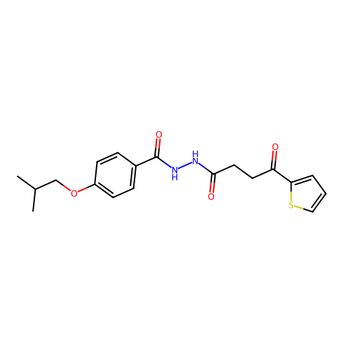 4-(2-methylpropoxy)-N'-(4-oxo-4-thiophen-2-ylbutanoyl)benzohydrazide structure