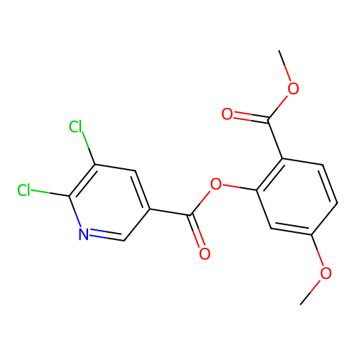5-Methoxy-2-(methoxycarbonyl)phenyl 5,6-dichloropyridine-3-carboxylate structure