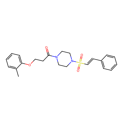 3-(2-Methylphenoxy)-1-[4-(2-phenylethenesulfonyl)piperazin-1-yl]propan-1-one structure