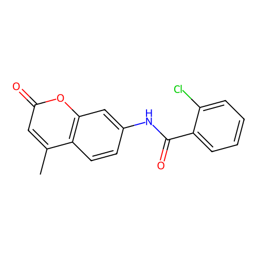 2-chloro-N-(4-methyl-2-oxochromen-7-yl)benzamide structure