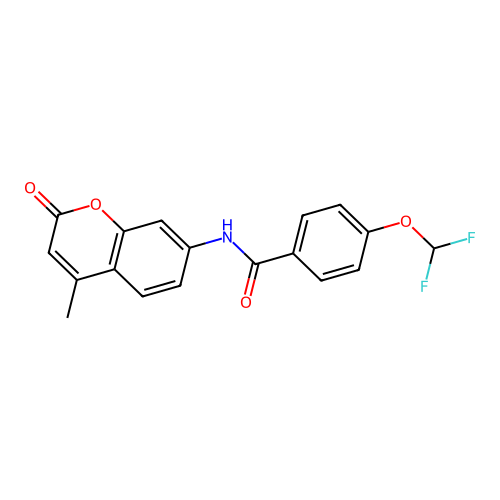 4-(difluoromethoxy)-N-(4-methyl-2-oxochromen-7-yl)benzamide structure