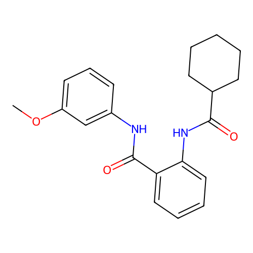 2-cyclohexaneamido-N-(3-methoxyphenyl)benzamide structure