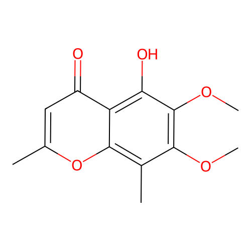 5-Hydroxy-6,7-dimethoxy-2,8-dimethylchromen-4-one structure