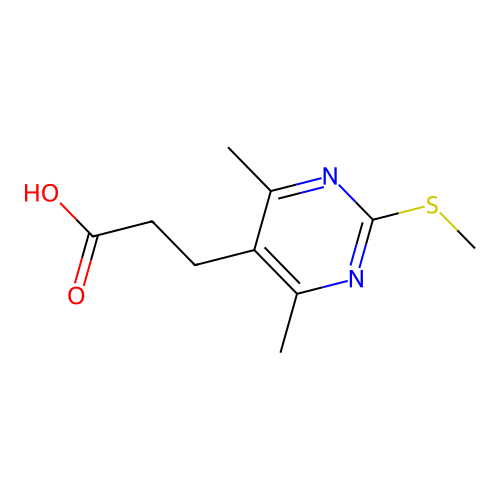 3-(4,6-Dimethyl-2-(methylsulfanyl)pyrimidin-5-yl)propanoic acid structure