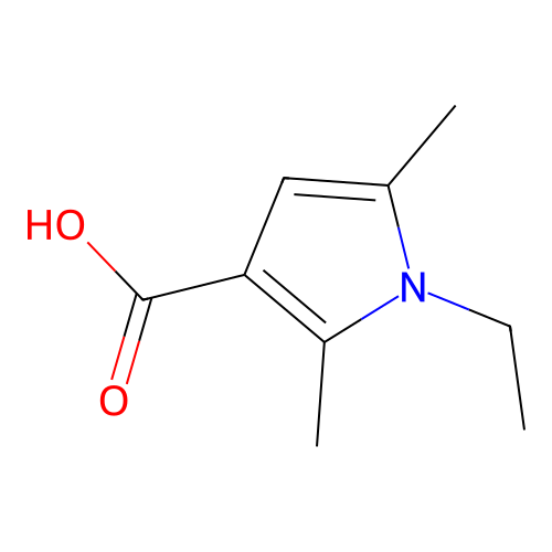 1-ethyl-2,5-dimethyl-1H-pyrrole-3-carboxylic acid structure