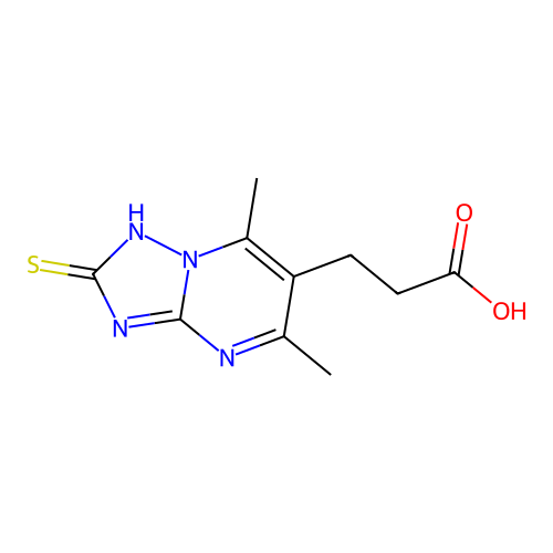 3-{5,7-Dimethyl-2-sulfanyl-[1,2,4]triazolo[1,5-a]pyrimidin-6-yl}propanoic acid structure
