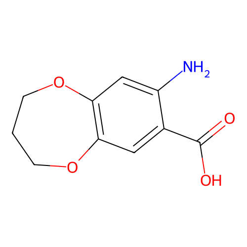 8-amino-3,4-dihydro-2H-1,5-benzodioxepine-7-carboxylic acid structure