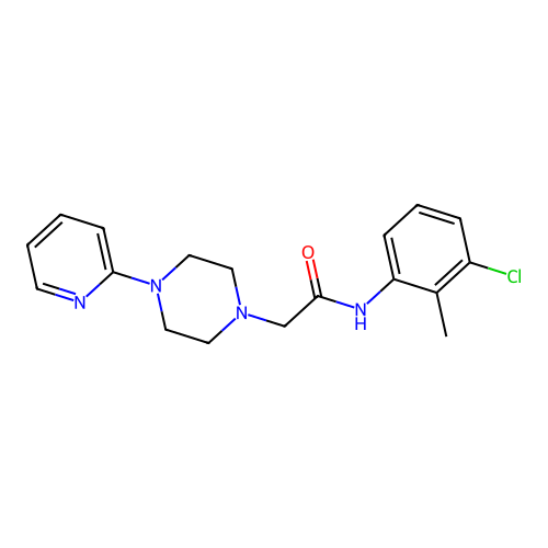 N-(3-chloro-2-methylphenyl)-2-(4-pyridin-2-ylpiperazin-1-yl)acetamide structure